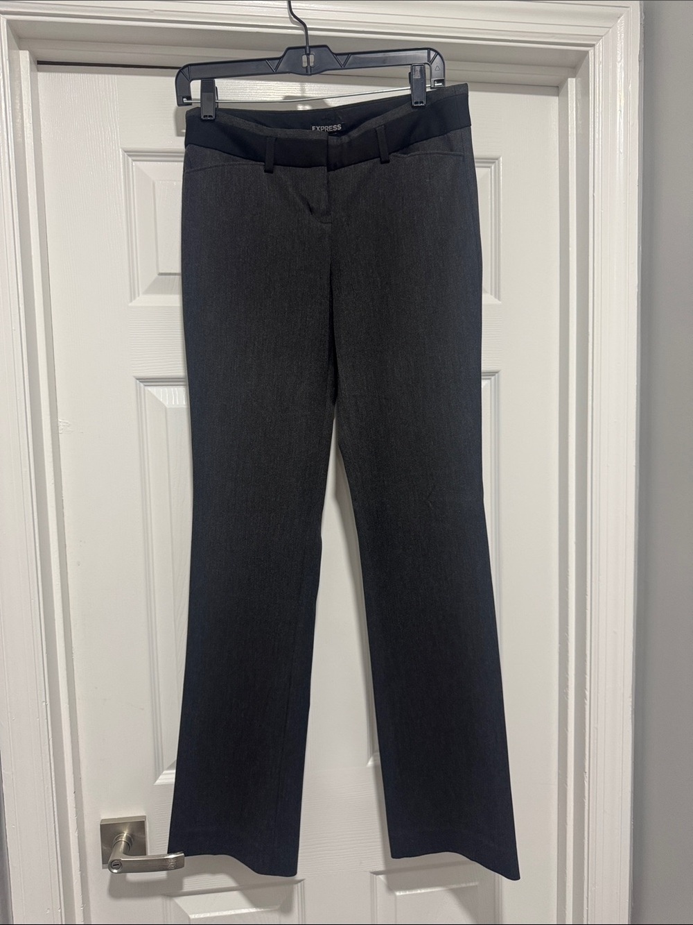 Express Women's Editor Charcoal & Black Boot Cut Dress Pants